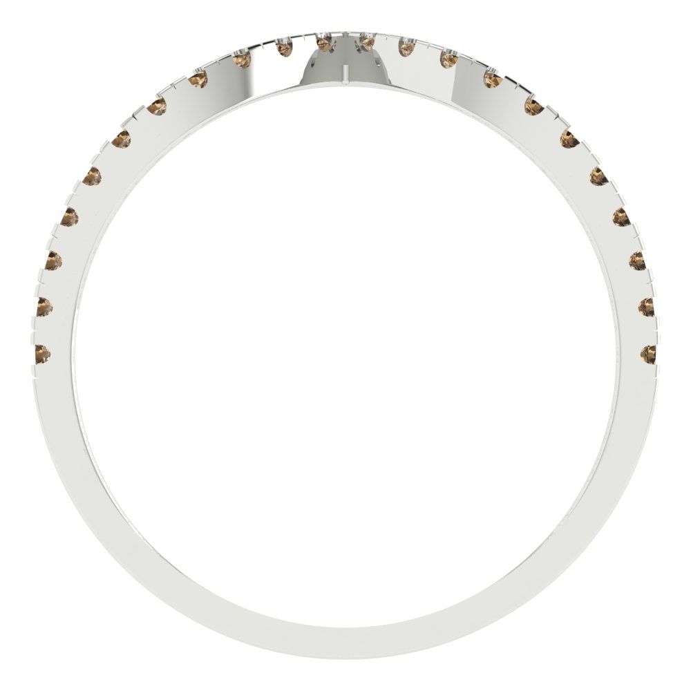 0.1725 cttw Simulated Champagne Diamond Round Cut White Gold Eternity Wedding Band