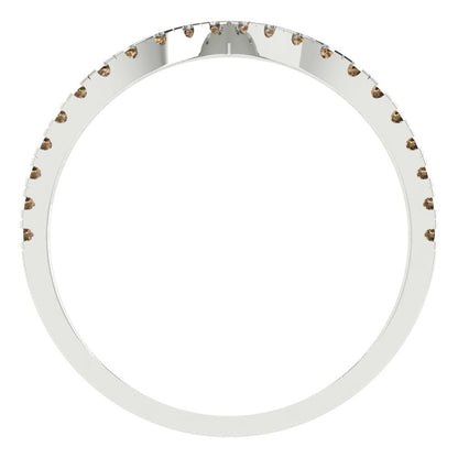 0.1725 cttw Simulated Champagne Diamond Round Cut White Gold Eternity Wedding Band