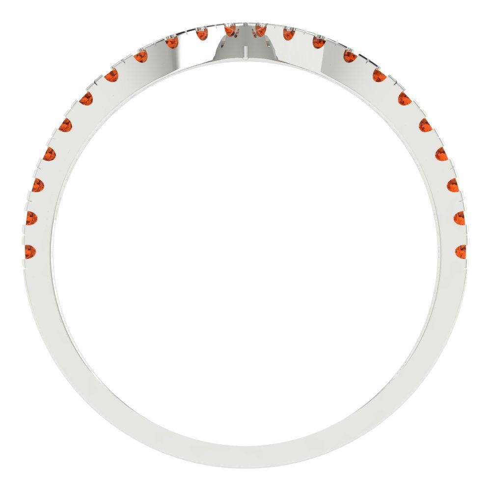 0.1725 cttw Simulated Red Diamond Round Cut White Gold Eternity Wedding Band