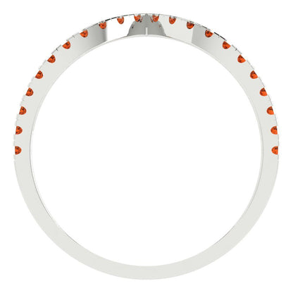 0.1725 cttw Simulated Red Diamond Round Cut White Gold Eternity Wedding Band