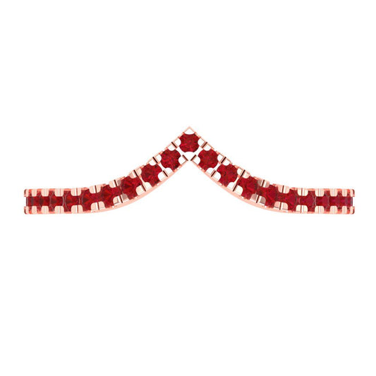 0.1725 cttw Simulated Ruby Round Cut Rose Gold Eternity Wedding Band