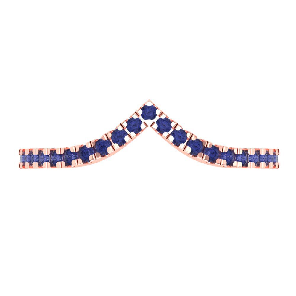 0.1725 cttw Simulated Tanzanite Round Cut Rose Gold Eternity Wedding Band