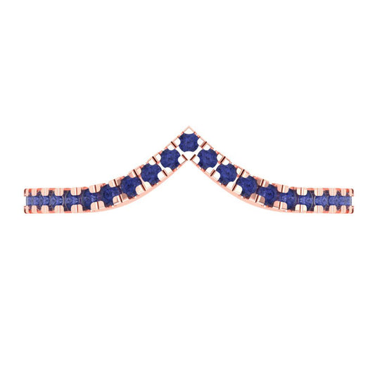 0.1725 cttw Simulated Tanzanite Round Cut Rose Gold Eternity Wedding Band