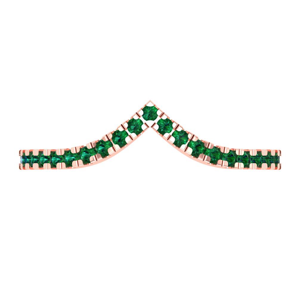 0.1725 cttw Simulated Emerald Round Cut Rose Gold Eternity Wedding Band