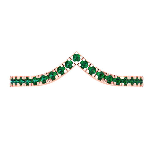 0.1725 cttw Simulated Emerald Round Cut Rose Gold Eternity Wedding Band