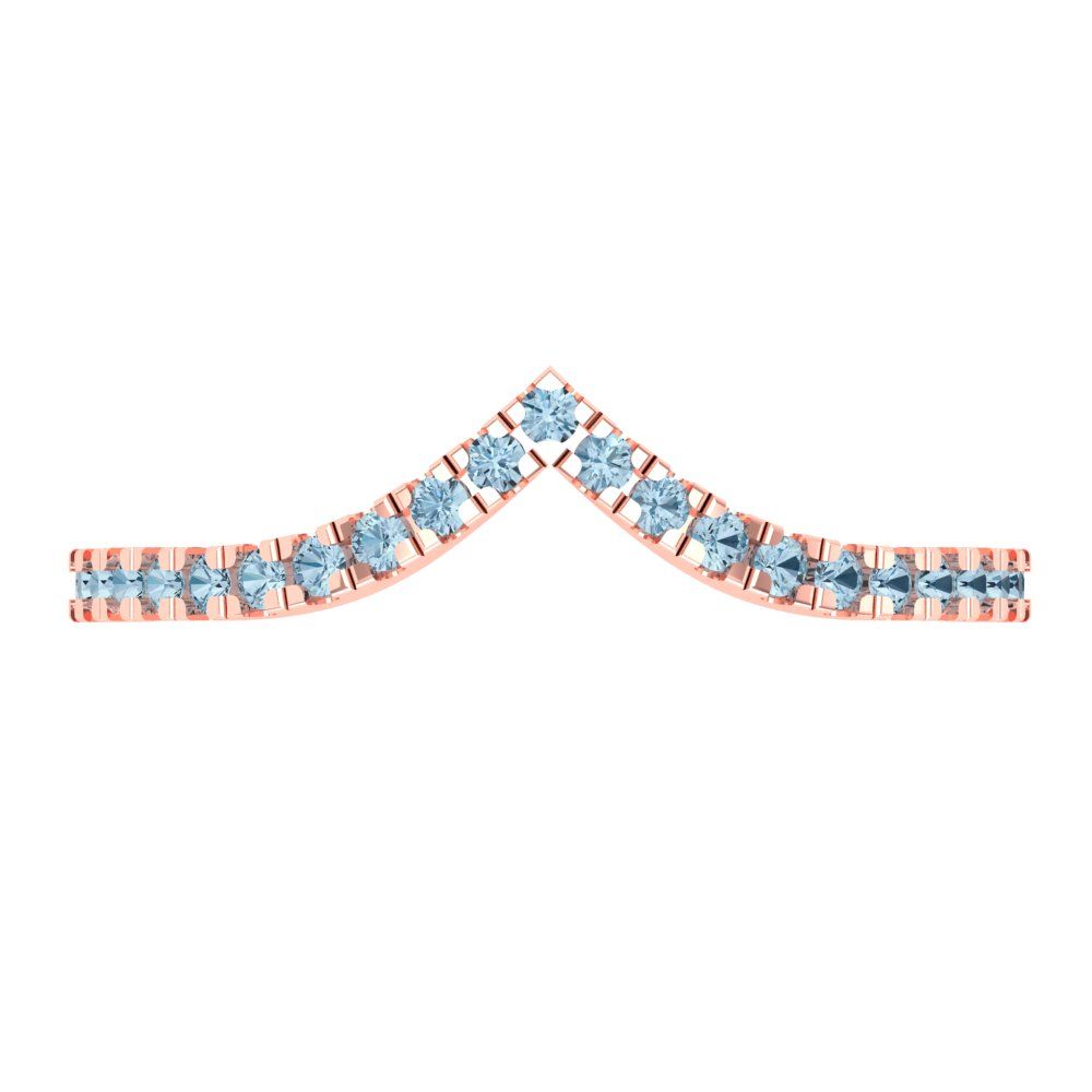 0.1725 cttw Simulated Blue Diamond Round Cut Rose Gold Eternity Wedding Band