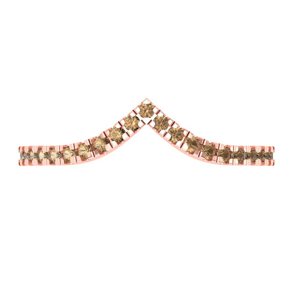 0.1725 cttw Simulated Champagne Diamond Round Cut Rose Gold Eternity Wedding Band