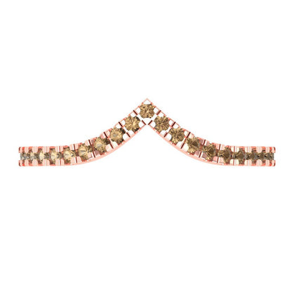 0.1725 cttw Simulated Champagne Diamond Round Cut Rose Gold Eternity Wedding Band