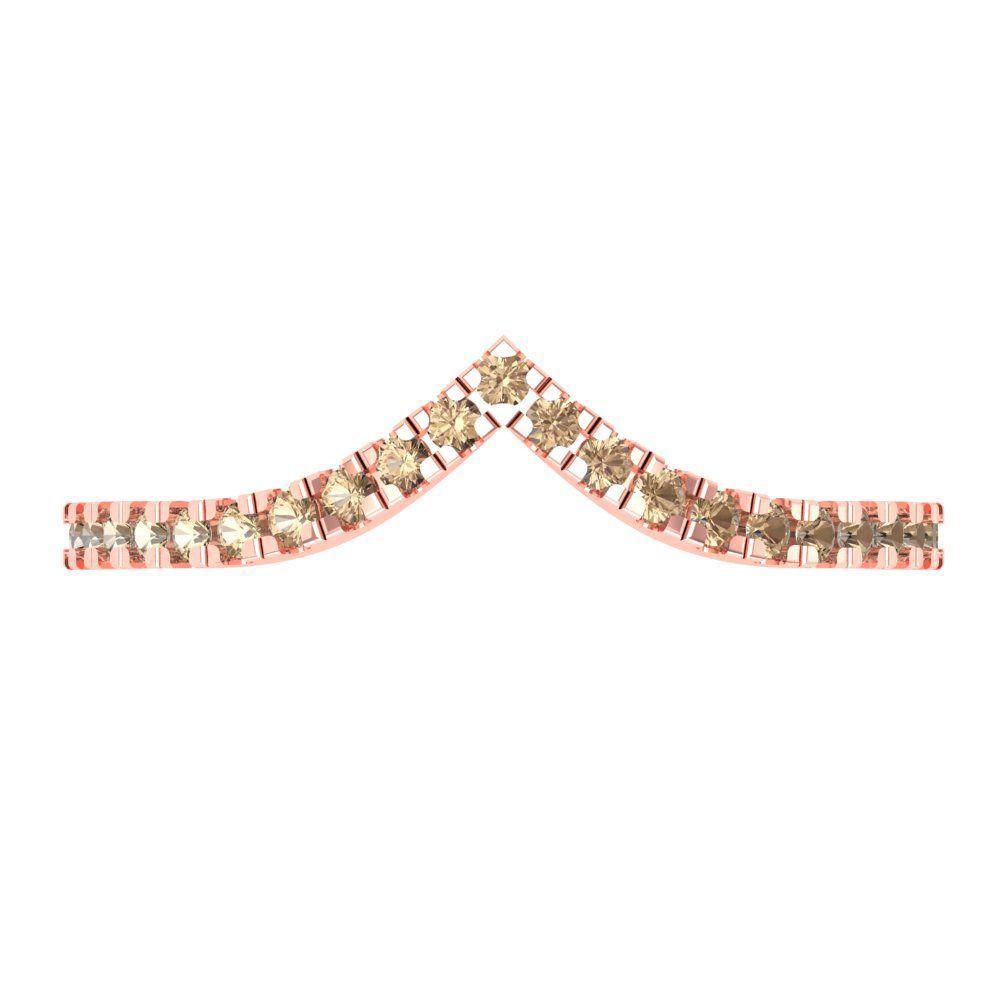 0.1725 cttw Yellow Moissanite Round Cut Rose Gold Eternity Wedding Band