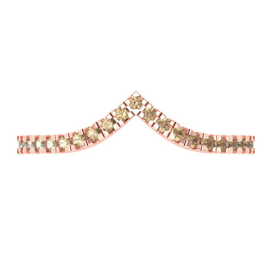 0.1725 cttw Yellow Moissanite Round Cut Rose Gold Eternity Wedding Band