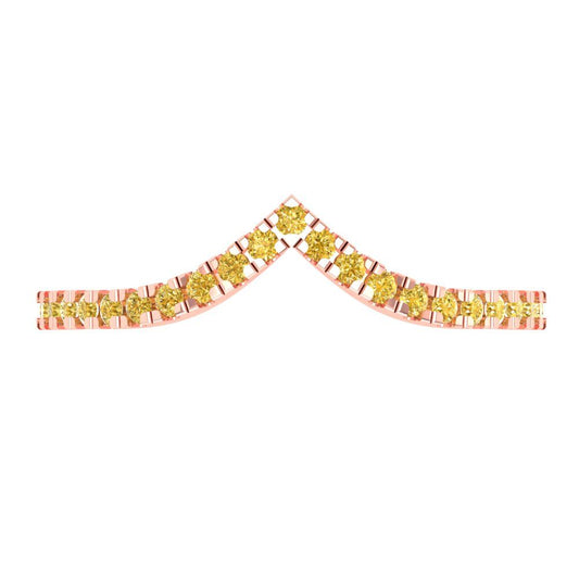 0.1725 cttw Natural Citrine Round Cut Rose Gold Eternity Wedding Band