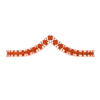 0.1725 cttw Simulated Red Diamond Round Cut Rose Gold Eternity Wedding Band