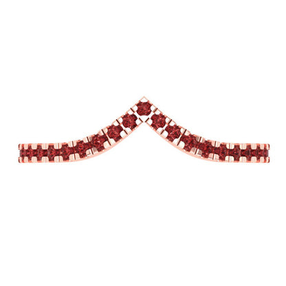 0.1725 cttw Natural Garnet Round Cut Rose Gold Eternity Wedding Band