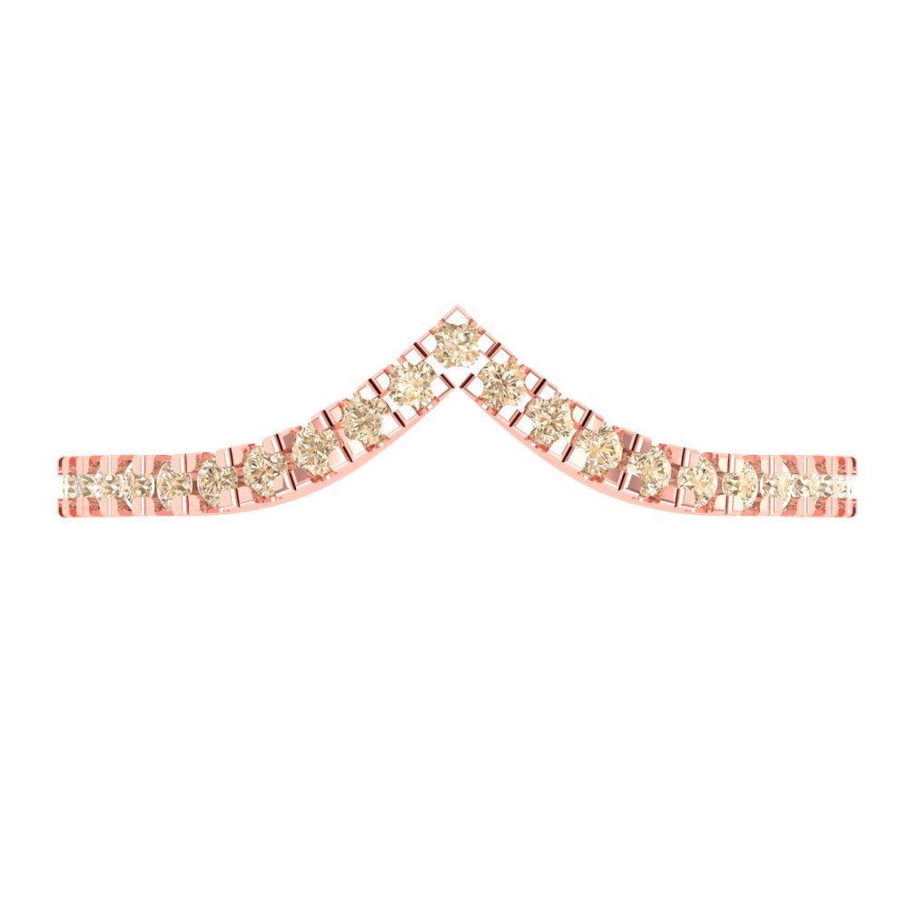 0.1725 cttw Natural Morganite Round Cut Rose Gold Eternity Wedding Band