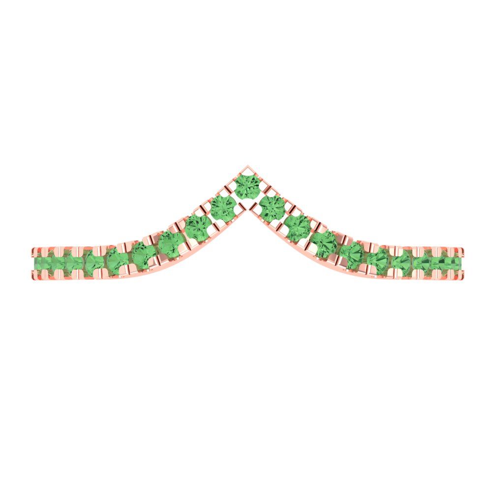 0.1725 cttw Simulated Green Diamond Round Cut Rose Gold Eternity Wedding Band