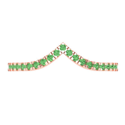 0.1725 cttw Simulated Green Diamond Round Cut Rose Gold Eternity Wedding Band