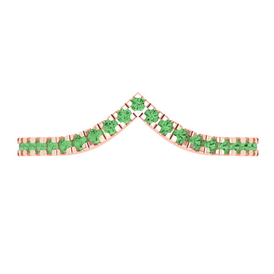 0.1725 cttw Simulated Green Diamond Round Cut Rose Gold Eternity Wedding Band