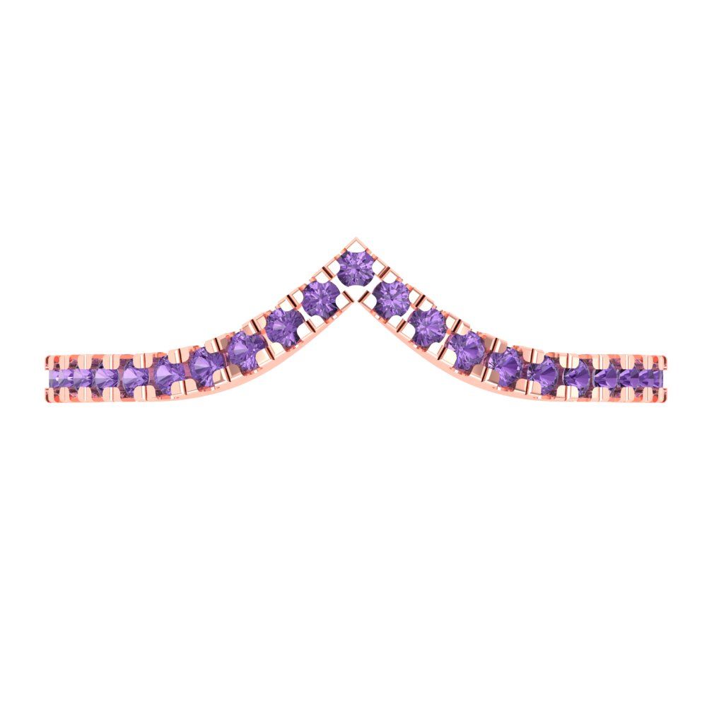 0.1725 cttw Simulated Alexandrite Round Cut Rose Gold Eternity Wedding Band