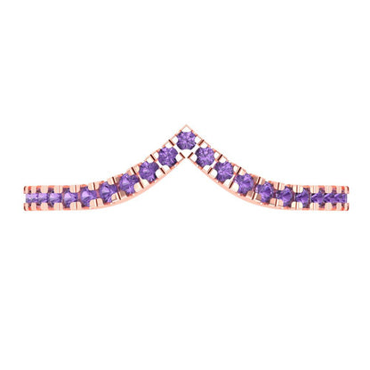 0.1725 cttw Simulated Alexandrite Round Cut Rose Gold Eternity Wedding Band