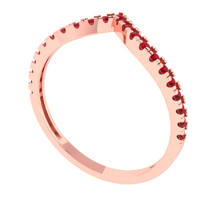 0.1725 cttw Simulated Ruby Round Cut Rose Gold Eternity Wedding Band