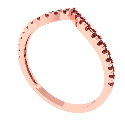 0.1725 cttw Natural Garnet Round Cut Rose Gold Eternity Wedding Band