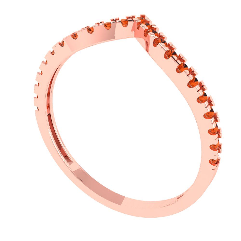 0.1725 cttw Simulated Red Diamond Round Cut Rose Gold Eternity Wedding Band