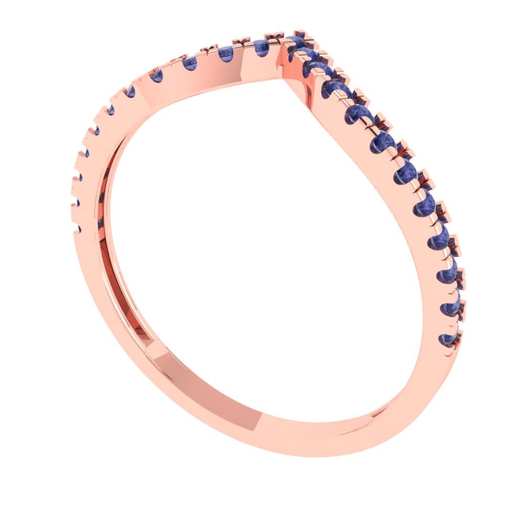 0.1725 cttw Simulated Tanzanite Round Cut Rose Gold Eternity Wedding Band