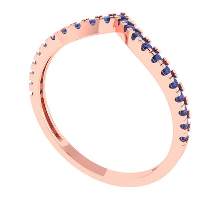 0.1725 cttw Simulated Tanzanite Round Cut Rose Gold Eternity Wedding Band