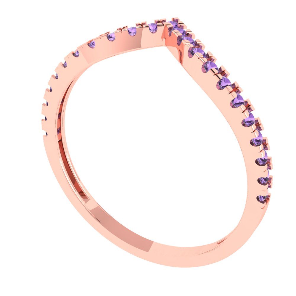 0.1725 cttw Simulated Alexandrite Round Cut Rose Gold Eternity Wedding Band