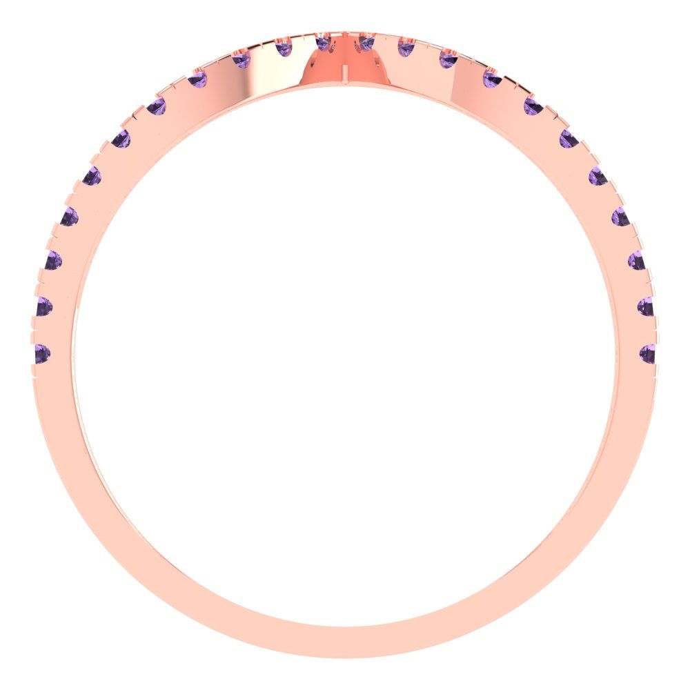 0.1725 cttw Simulated Alexandrite Round Cut Rose Gold Eternity Wedding Band