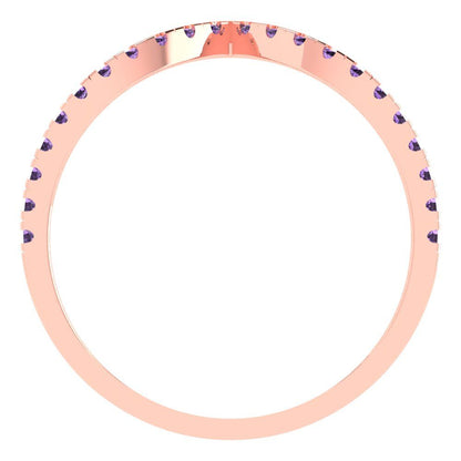 0.1725 cttw Simulated Alexandrite Round Cut Rose Gold Eternity Wedding Band