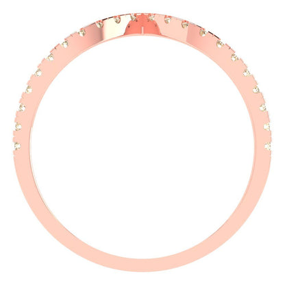 0.1725 cttw Natural Morganite Round Cut Rose Gold Eternity Wedding Band