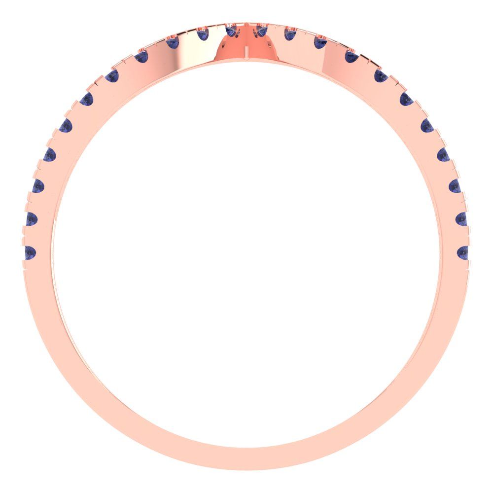 0.1725 cttw Simulated Tanzanite Round Cut Rose Gold Eternity Wedding Band