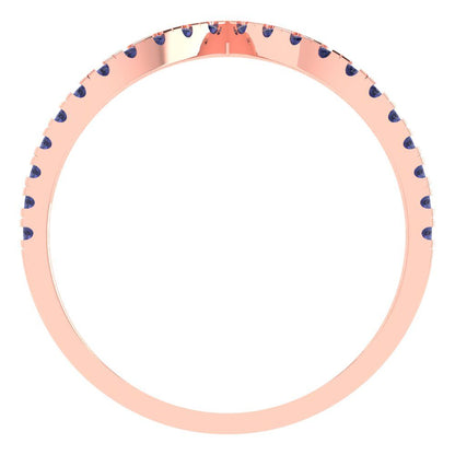 0.1725 cttw Simulated Tanzanite Round Cut Rose Gold Eternity Wedding Band