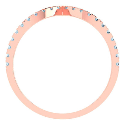 0.1725 cttw Natural Swiss Blue Topaz Round Cut Rose Gold Eternity Wedding Band