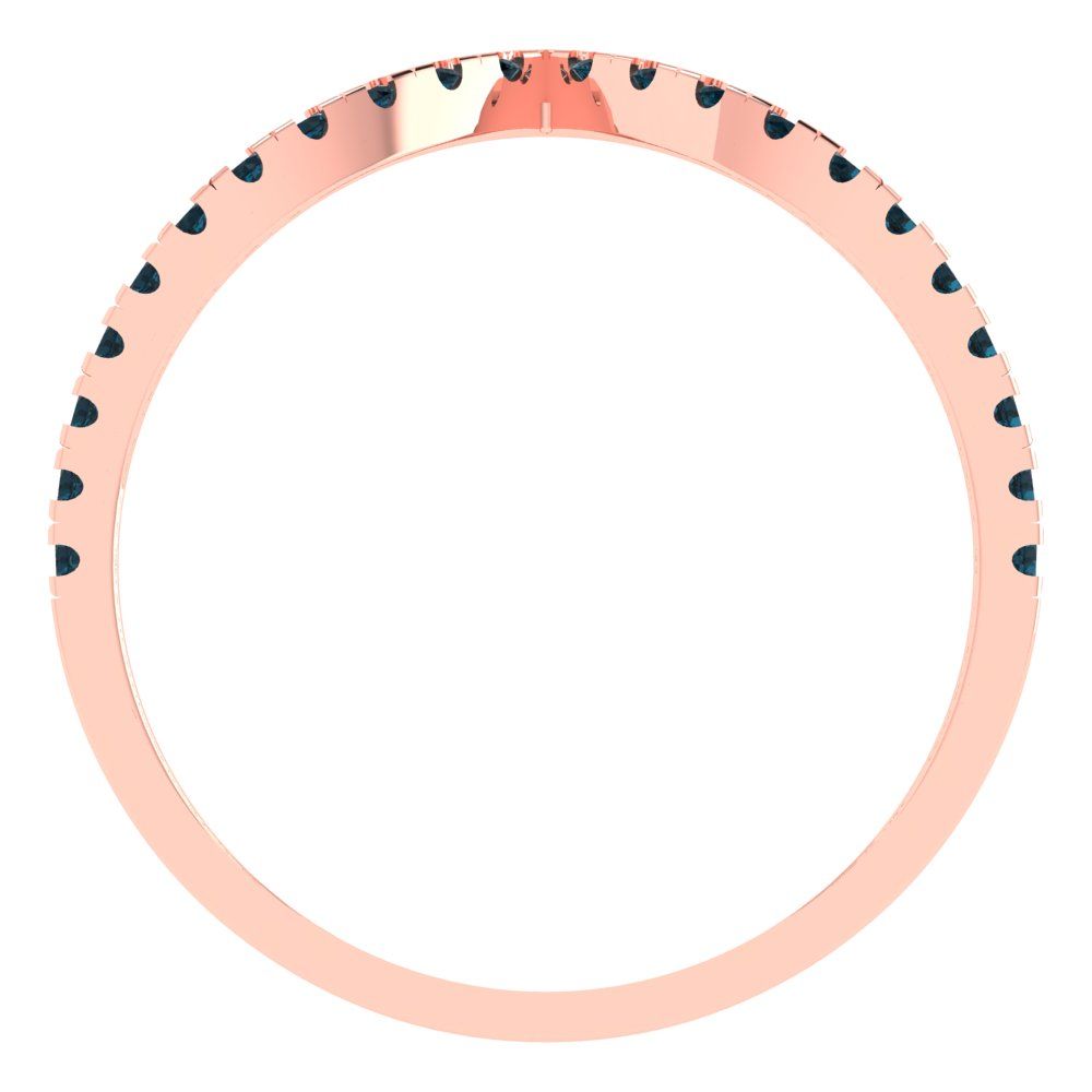 0.1725 cttw Natural London Blue Topaz Round Cut Rose Gold Eternity Wedding Band