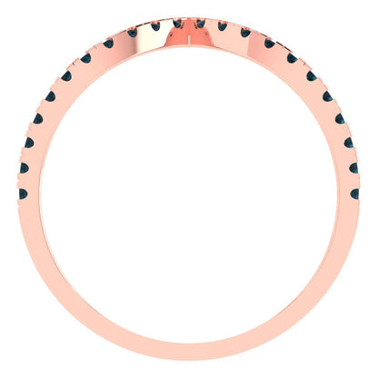 0.1725 cttw Natural London Blue Topaz Round Cut Rose Gold Eternity Wedding Band