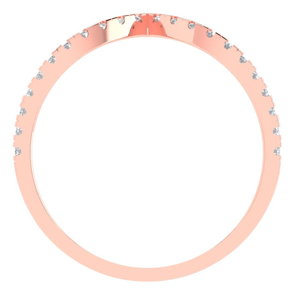 0.1725 cttw Simulated Diamond Round Cut Rose Gold Eternity Wedding Band