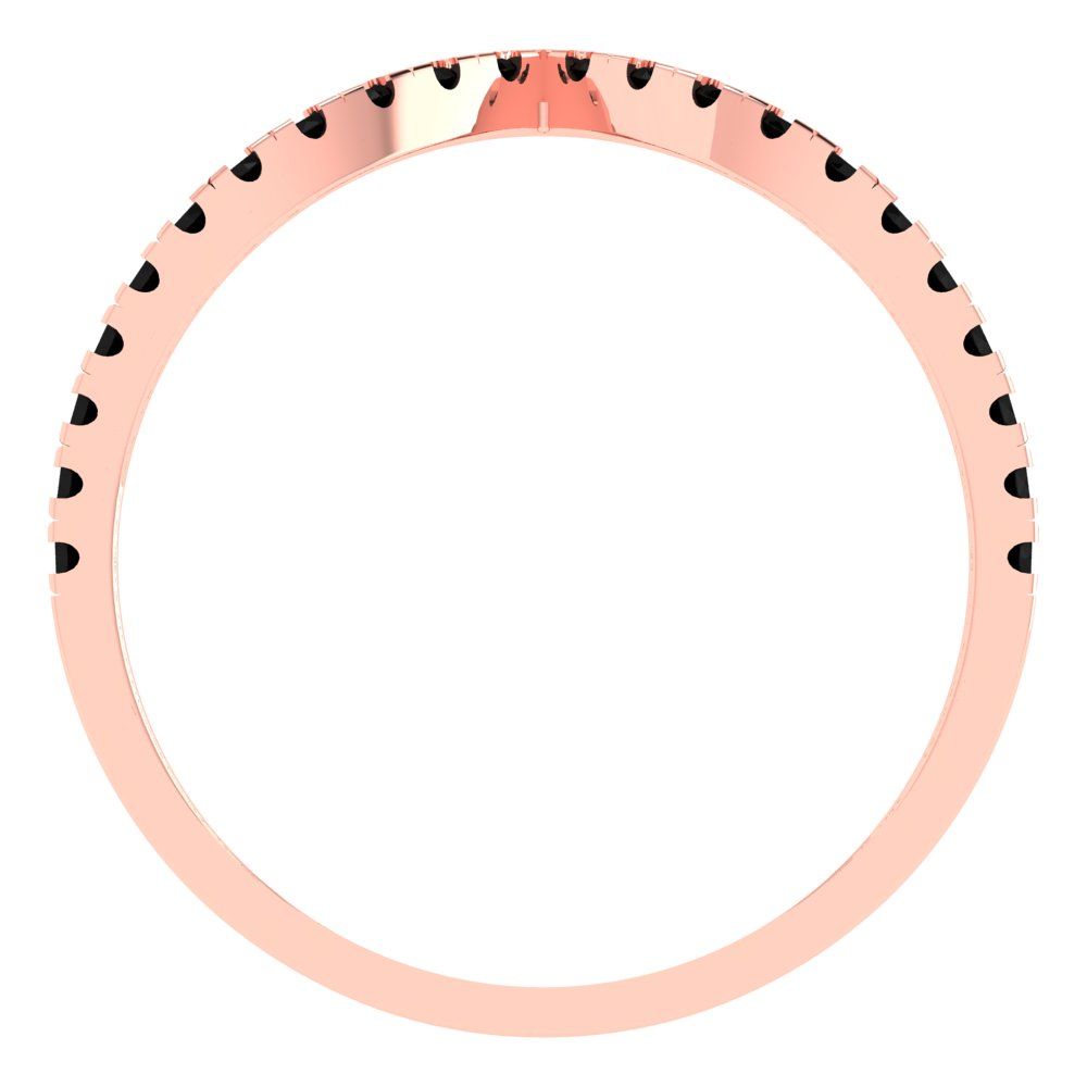 0.1725 cttw Natural Onyx Round Cut Rose Gold Eternity Wedding Band