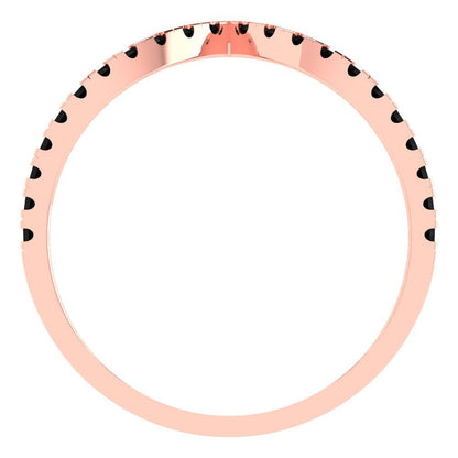 0.1725 cttw Natural Onyx Round Cut Rose Gold Eternity Wedding Band