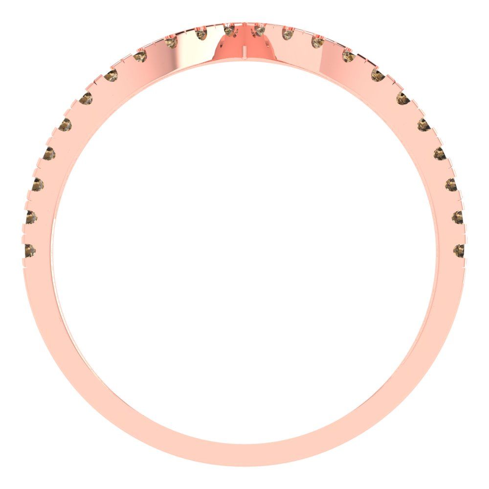 0.1725 cttw Simulated Champagne Diamond Round Cut Rose Gold Eternity Wedding Band