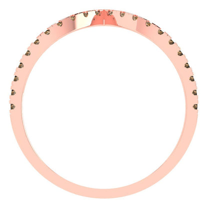 0.1725 cttw Simulated Champagne Diamond Round Cut Rose Gold Eternity Wedding Band