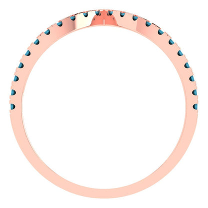 0.1725 cttw Simulated Turquoise Round Cut Rose Gold Eternity Wedding Band