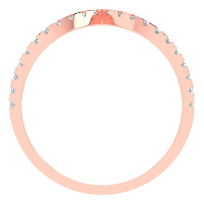 0.1725 cttw White Sapphire Round Cut Rose Gold Eternity Wedding Band