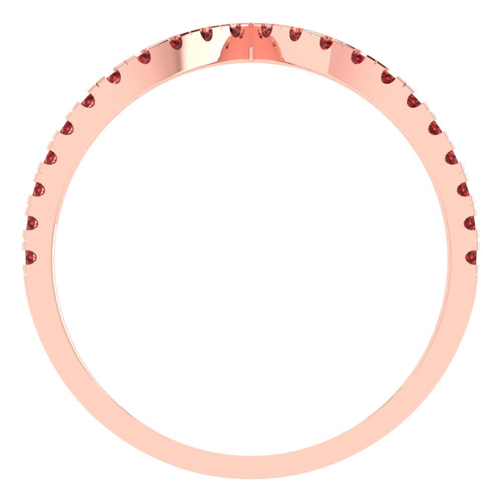 0.1725 cttw Natural Garnet Round Cut Rose Gold Eternity Wedding Band