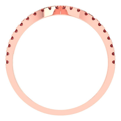 0.1725 cttw Natural Garnet Round Cut Rose Gold Eternity Wedding Band