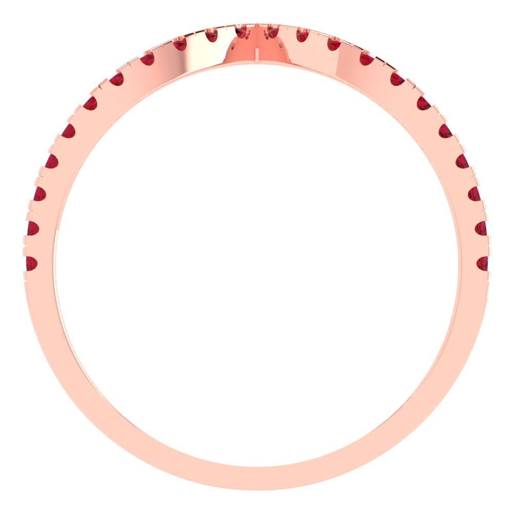 0.1725 cttw Simulated Ruby Round Cut Rose Gold Eternity Wedding Band