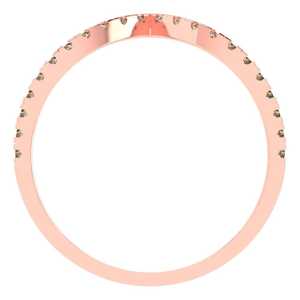 0.1725 cttw Yellow Moissanite Round Cut Rose Gold Eternity Wedding Band