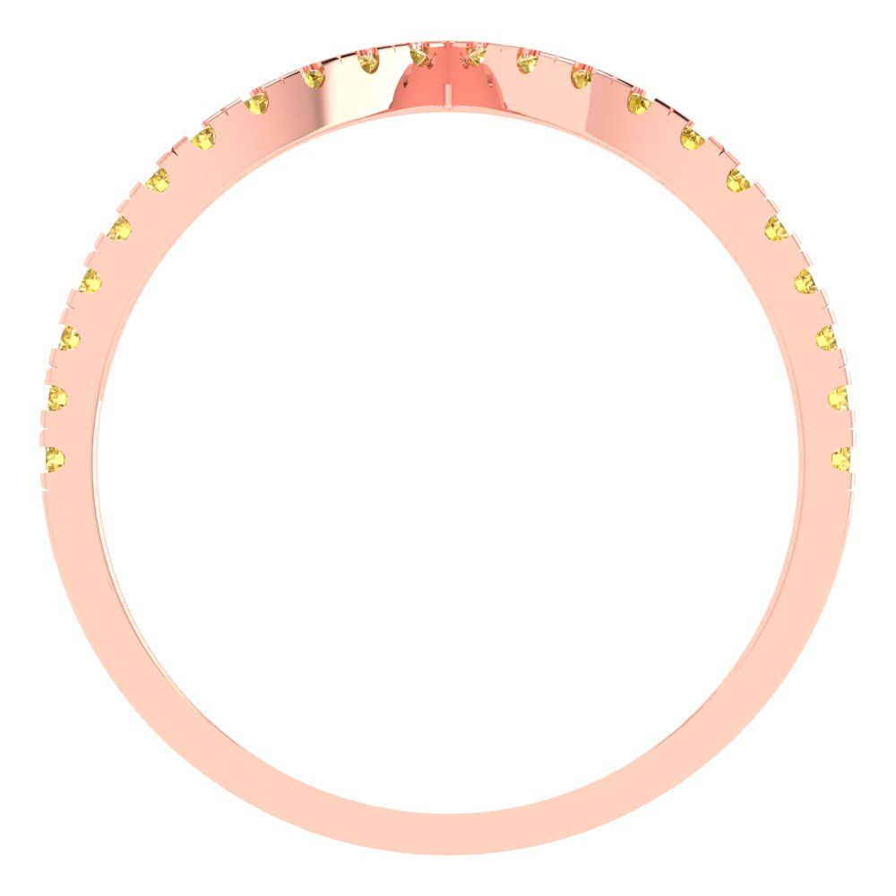 0.1725 cttw Simulated Yellow Diamond Round Cut Rose Gold Eternity Wedding Band