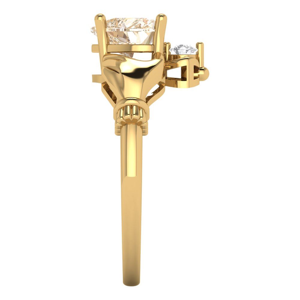 1.06 cttw Natural Morganite Celtic Claddagh Engagement Ring - Solid Gold (Heart Cut,6.5mm)